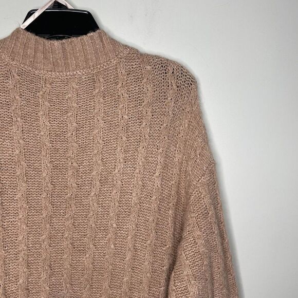LOVE WHIT Cardigan Women Small Brown Cable-Knit Duster Sweater Pockets Oversized - Picture 6 of 9